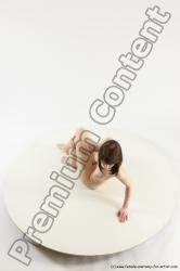 Nude Woman White Sitting poses - ALL Slim medium brown Sitting poses - on knees Multi angle poses Pinup